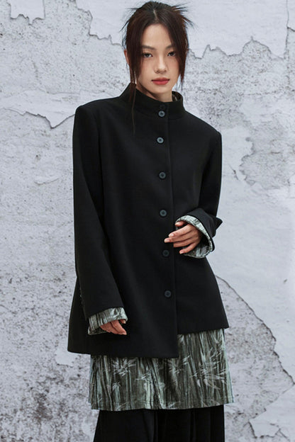 アシメトリカルパッチワークブレザー