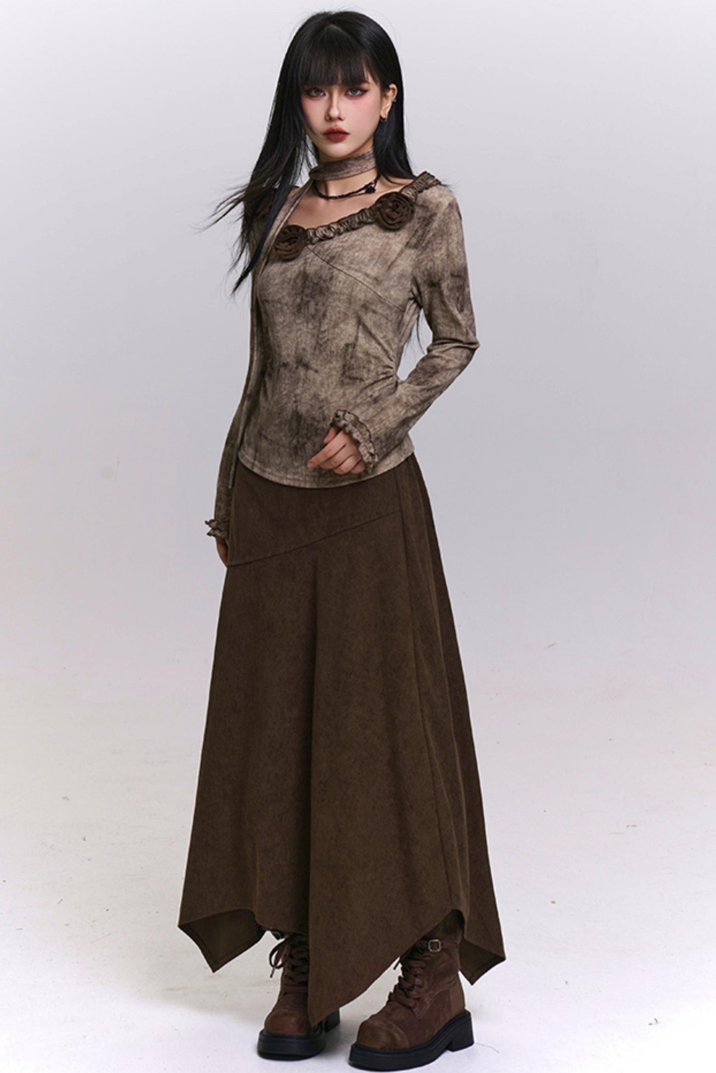 エレガントツーピーススカートセットアップ