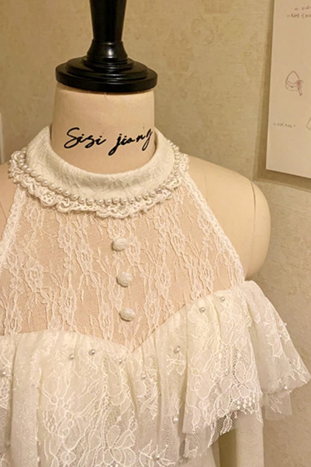 French Lace Waist Slimming Dress + Soft White Longline Croque