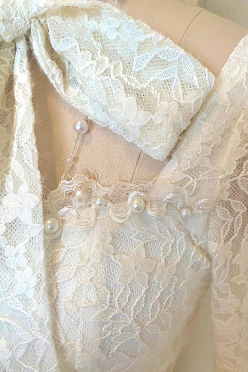 フレンチスタイルレースマーメイドドレス