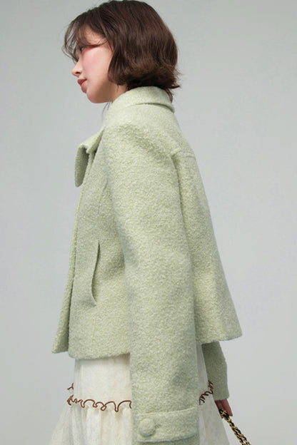 エレガントダイアゴナルウールンコート