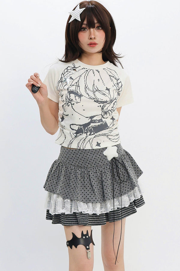 Pixel Girl Y2K Cropped T-Shirt