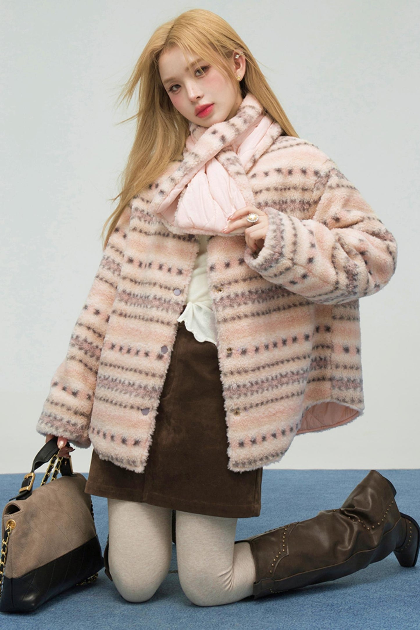 ローズピンクリバーシブルコットンジャケット