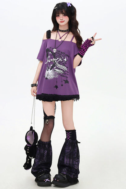 アジアンワンショルダールーズTシャツ