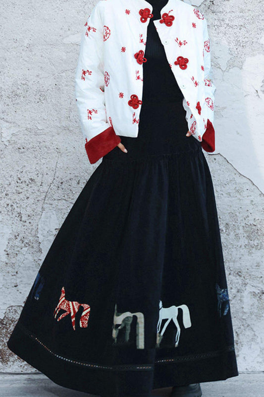 ブラックコーデュロイスカート