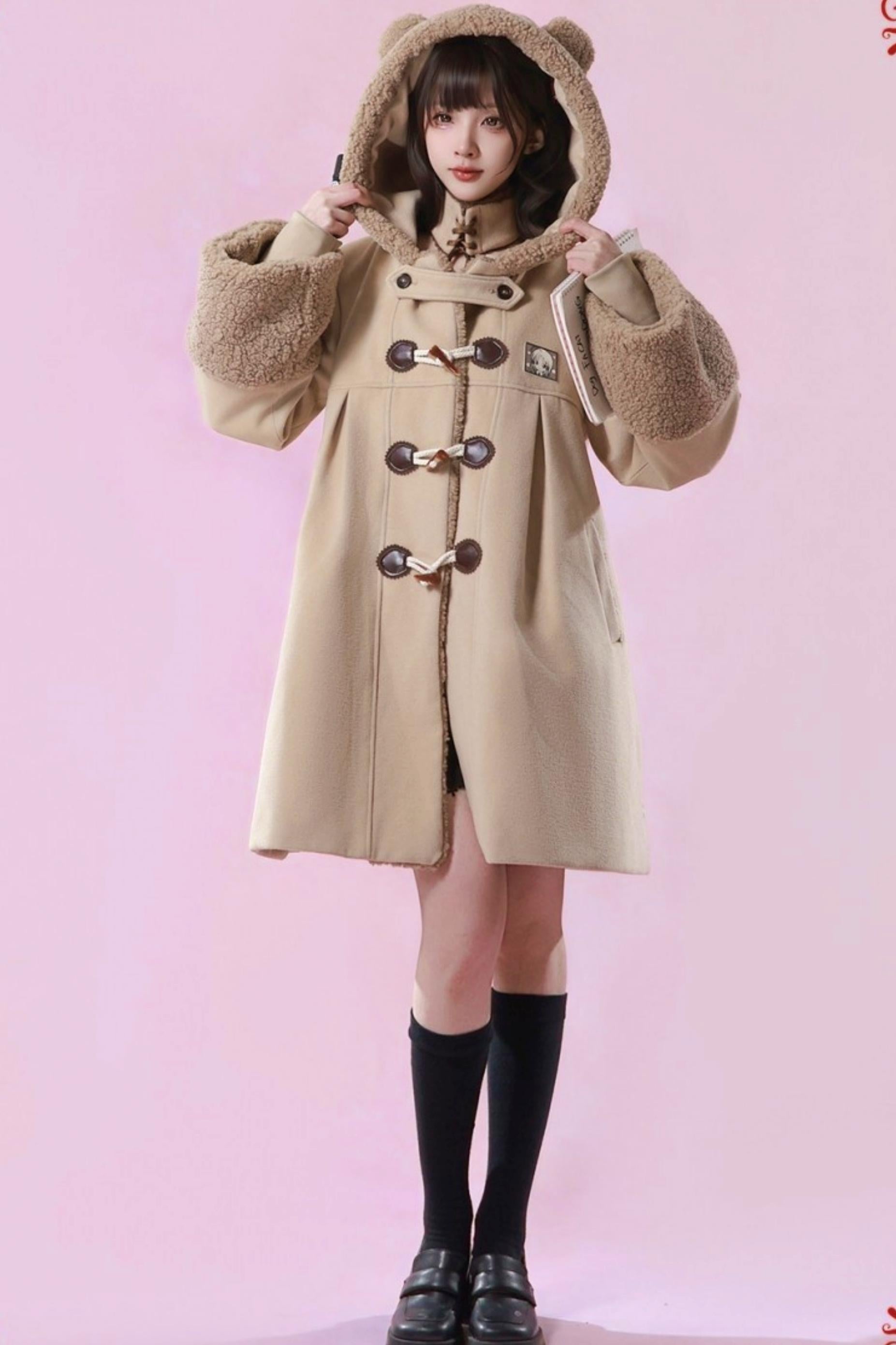 スイートベアフードダッフルコート – Belchic