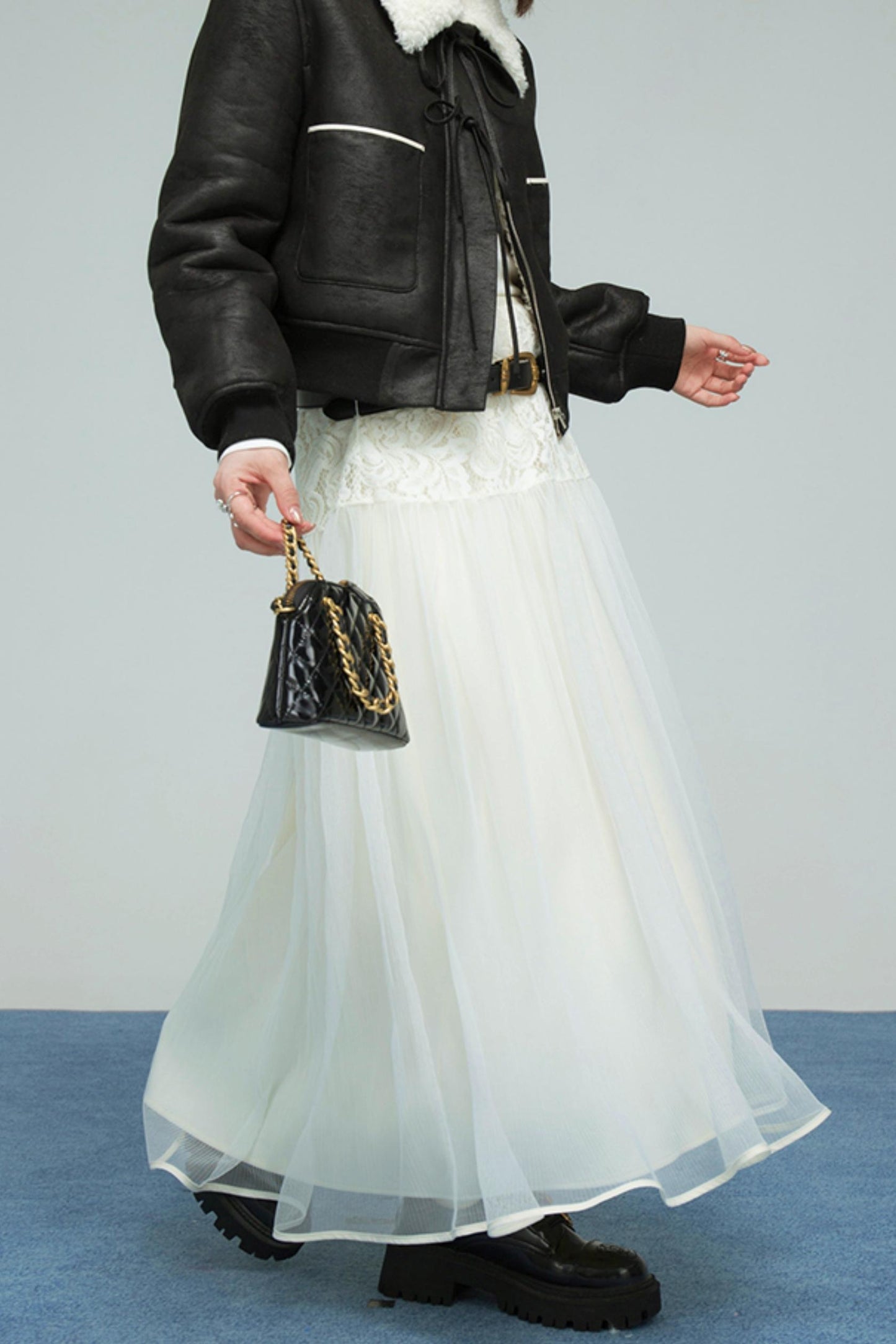 ムーンライトレースプリーツスカート　