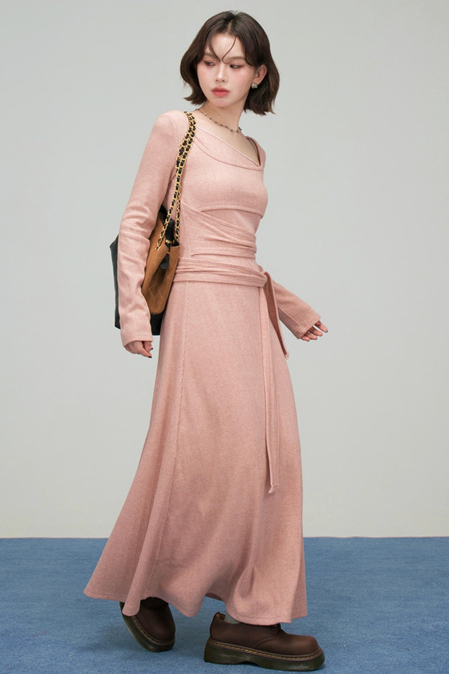 スイートロングニットドレス