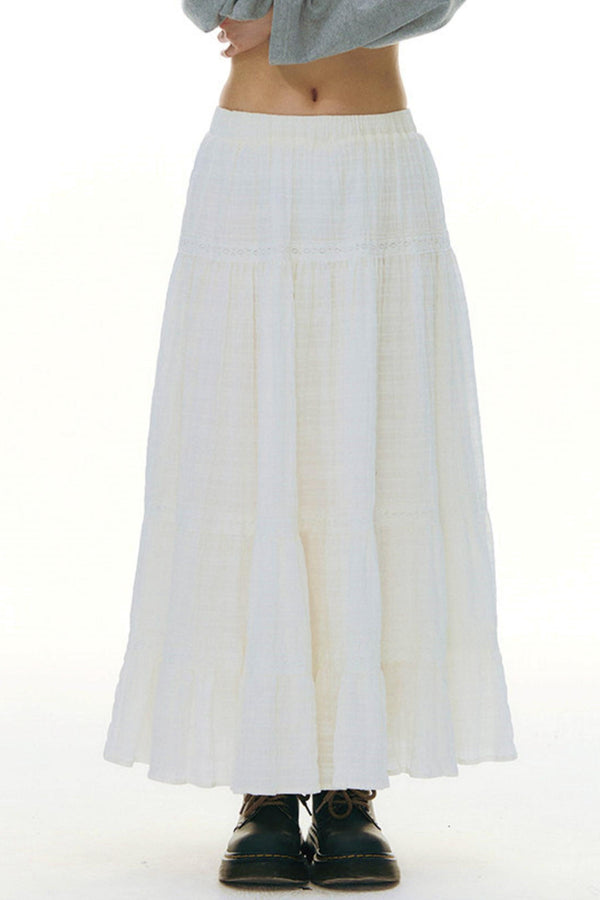 Pure Color A-Line Skirt