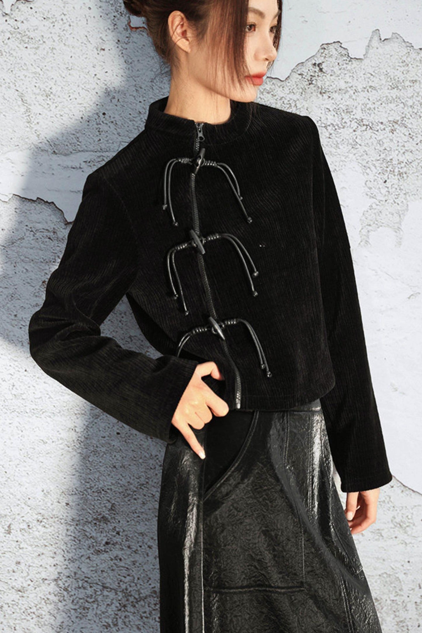 Vertical Striped Duchesnile Cardigan