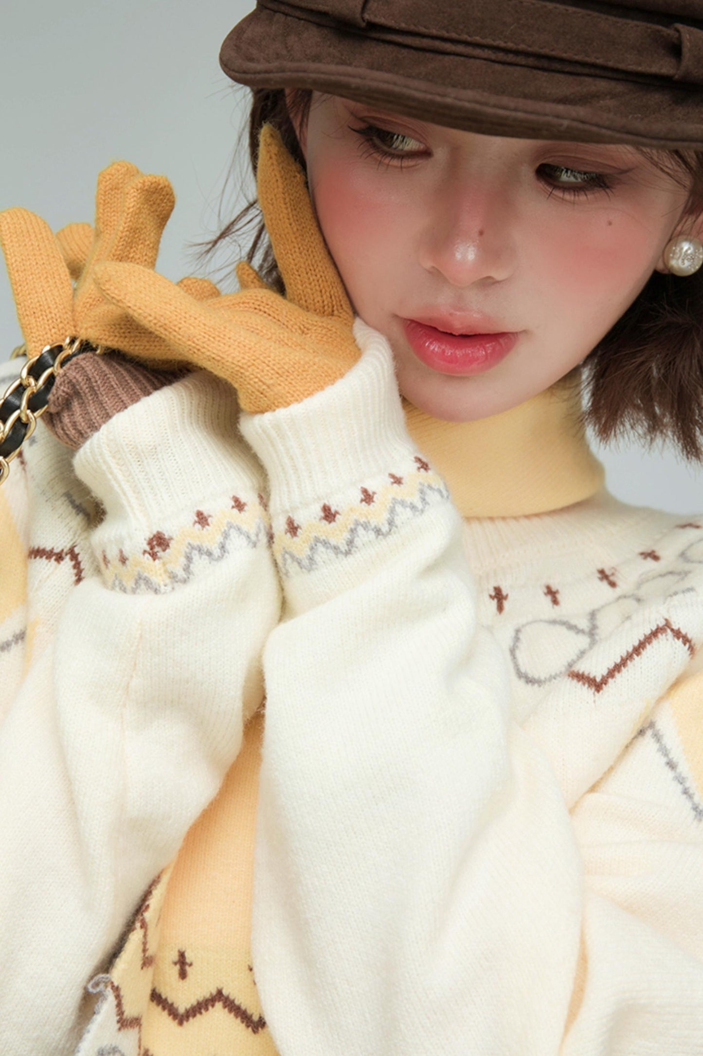 フェアアイルチーズロールセーター