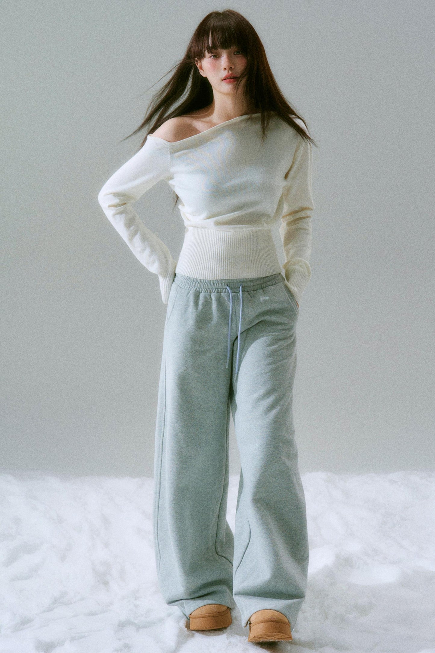 Casual loose fleece pants