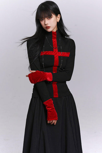 Ghost Girl Cross Turtleneck Top