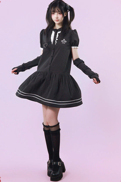 ハートリボンサブカル制服ワンピース