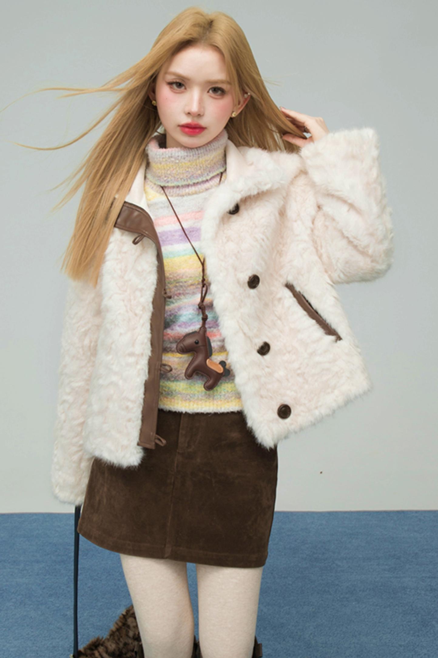 レインボーグラデーションストライプドセーター