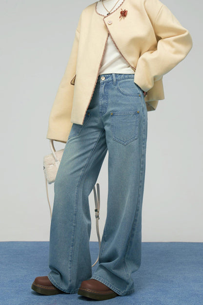 ウォームブルースタッデッドジーンズ