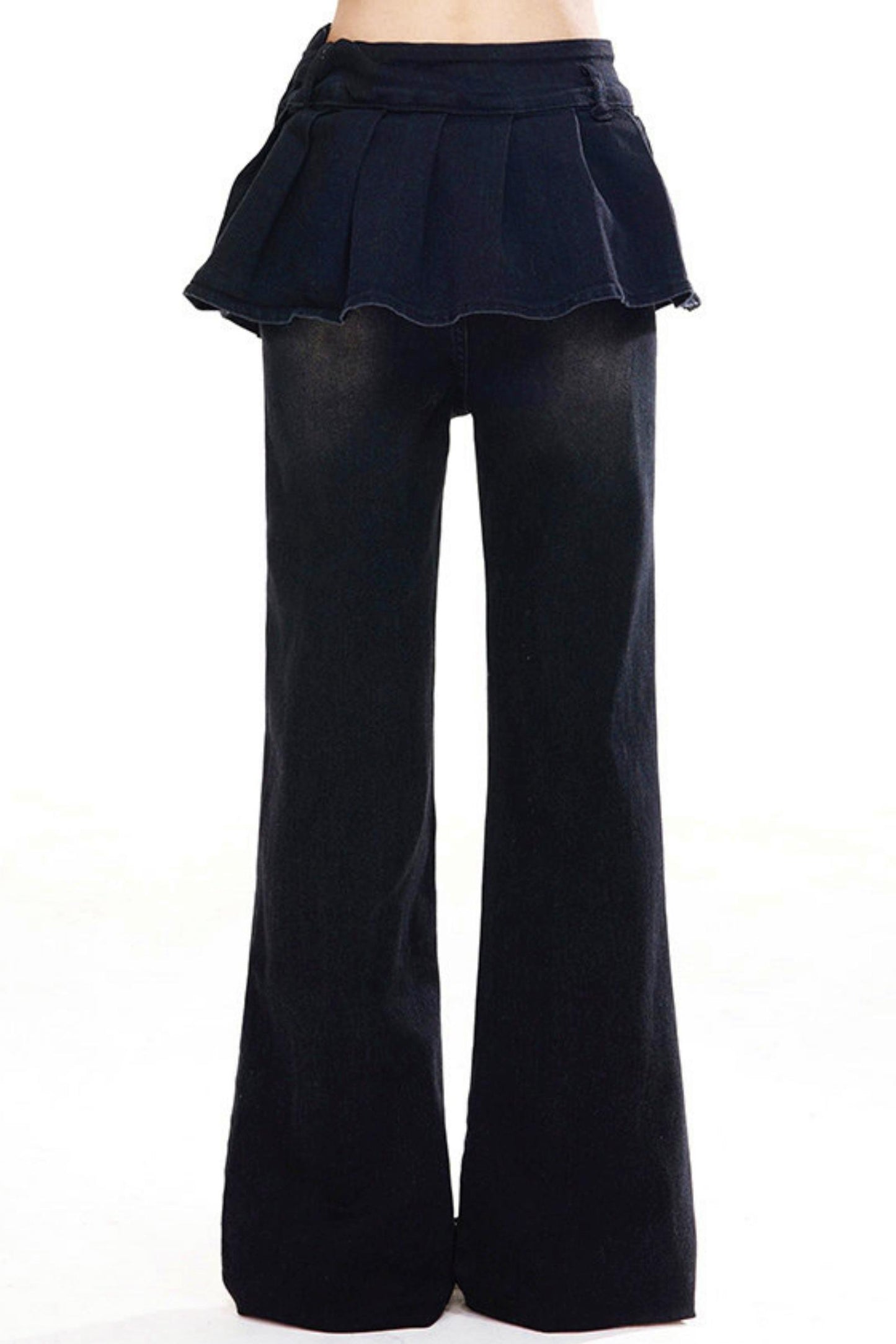 Retro Black Star Flared Pants