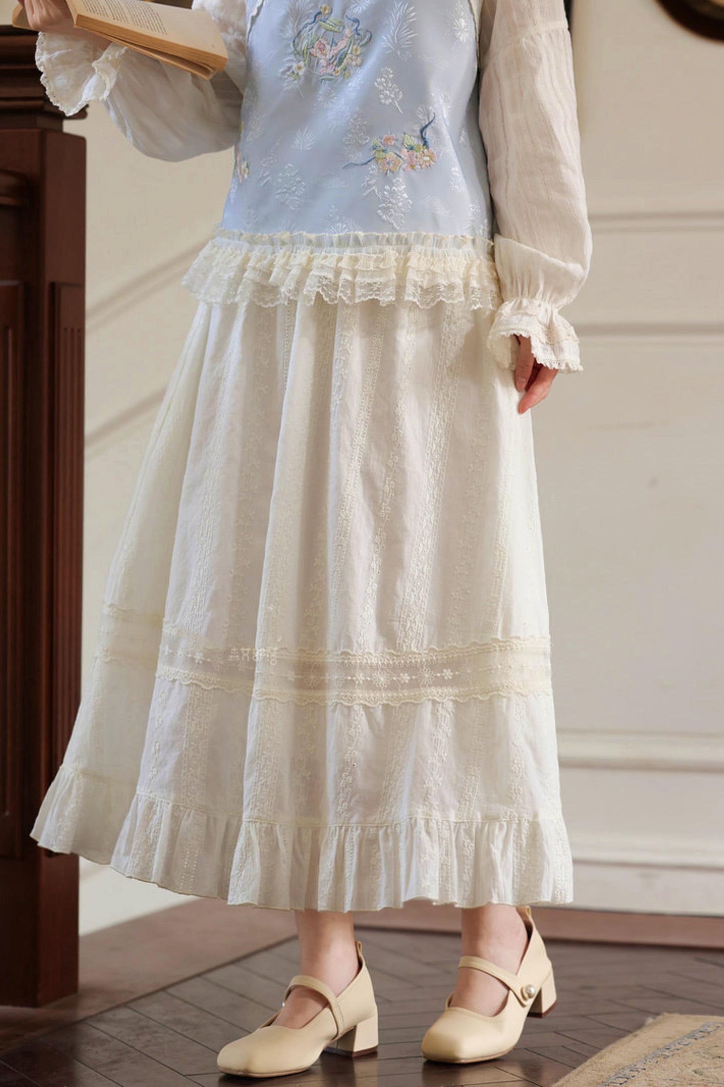 Pure Cotton High Waist Skirt