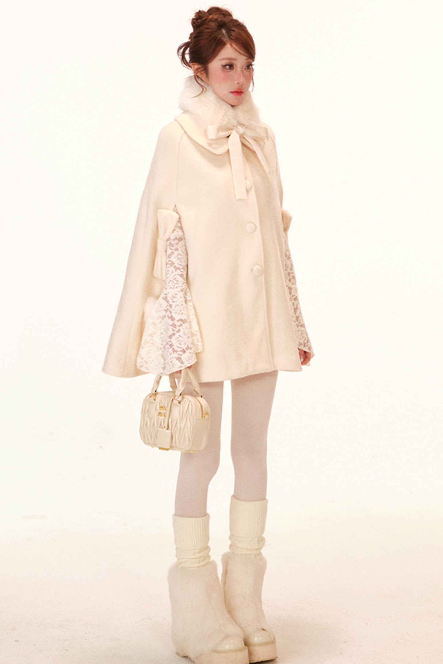 キルティッドケープコート