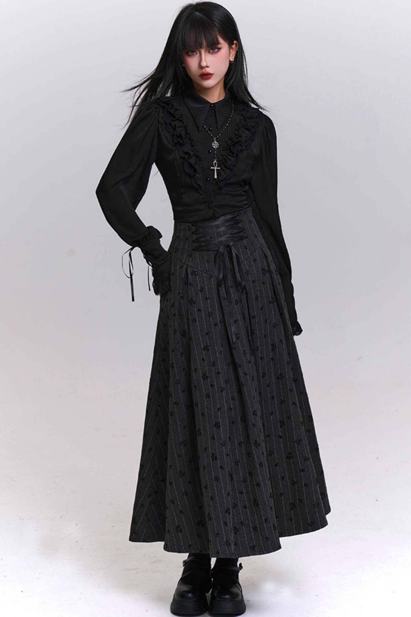 クラシックストライプパターンエーラインスカート