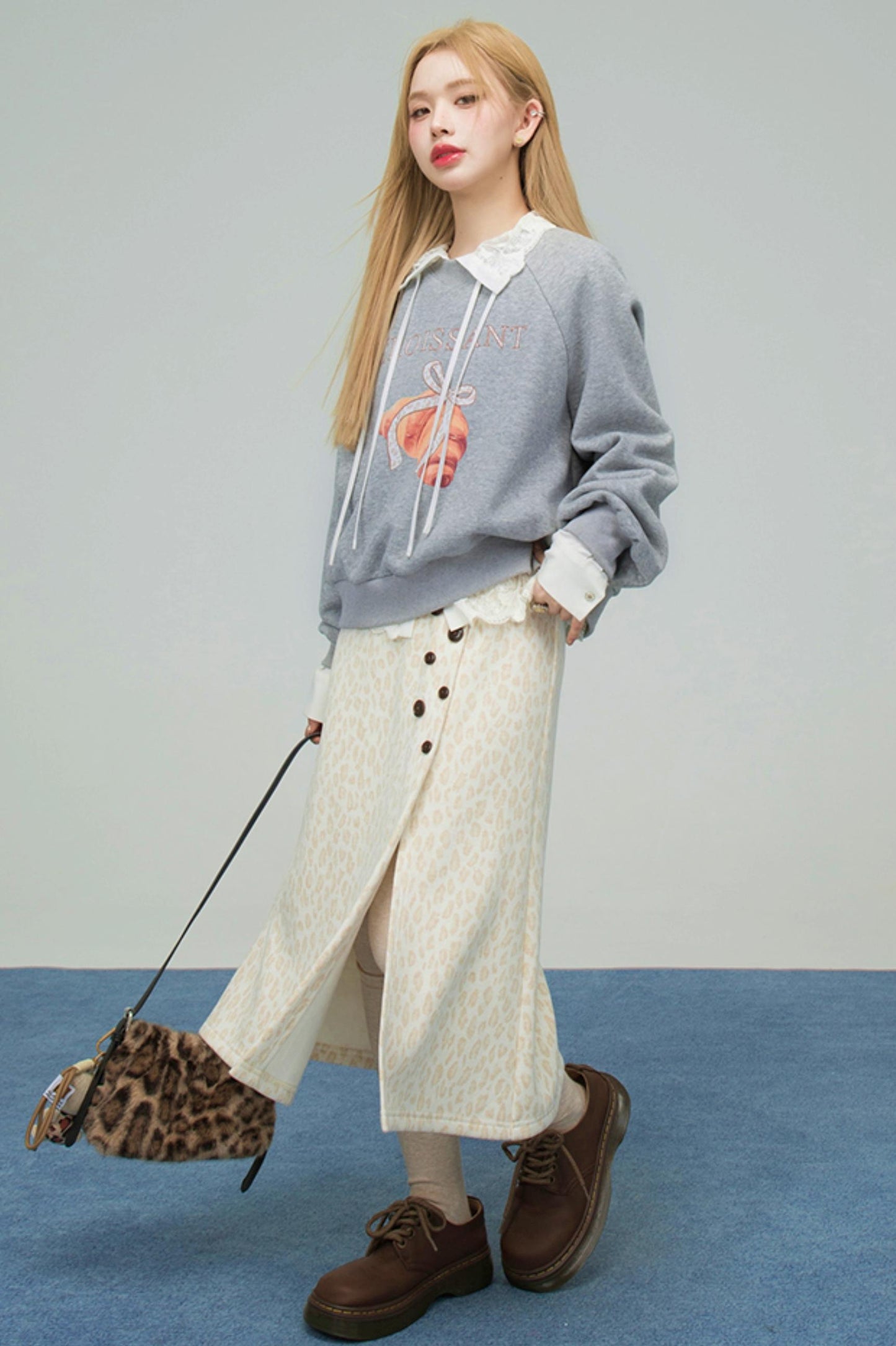 レオパードスウィートハートニットスカート