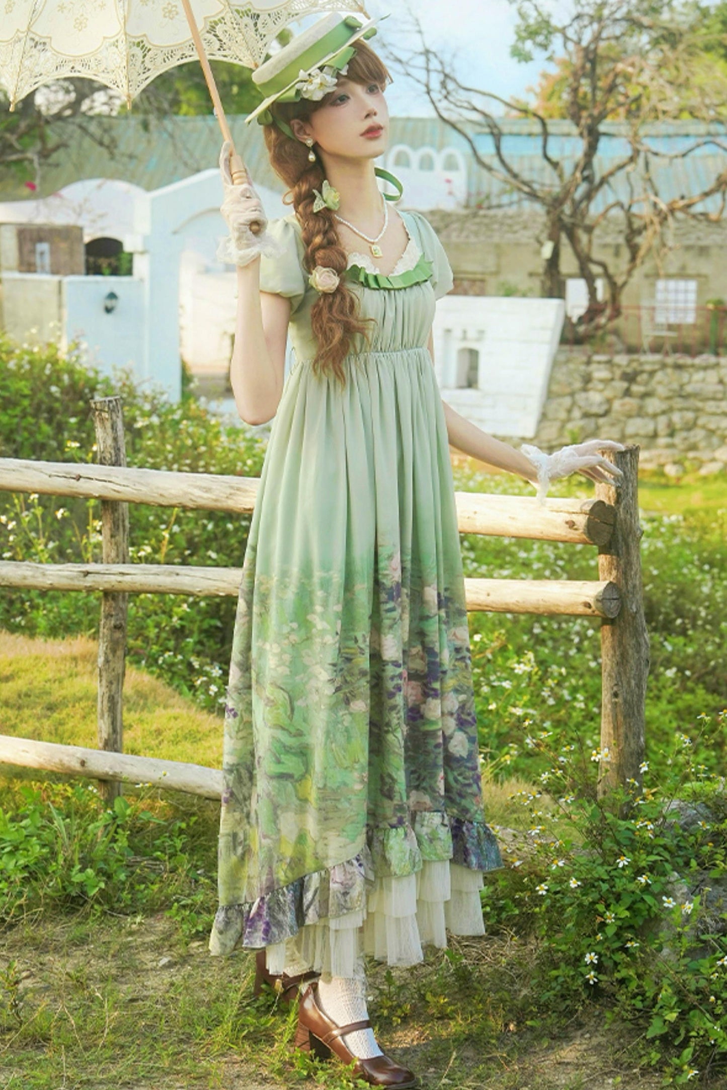 クラシックシフォンローズドレスセットアップ