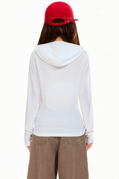 Letter Cross Hooded Top
