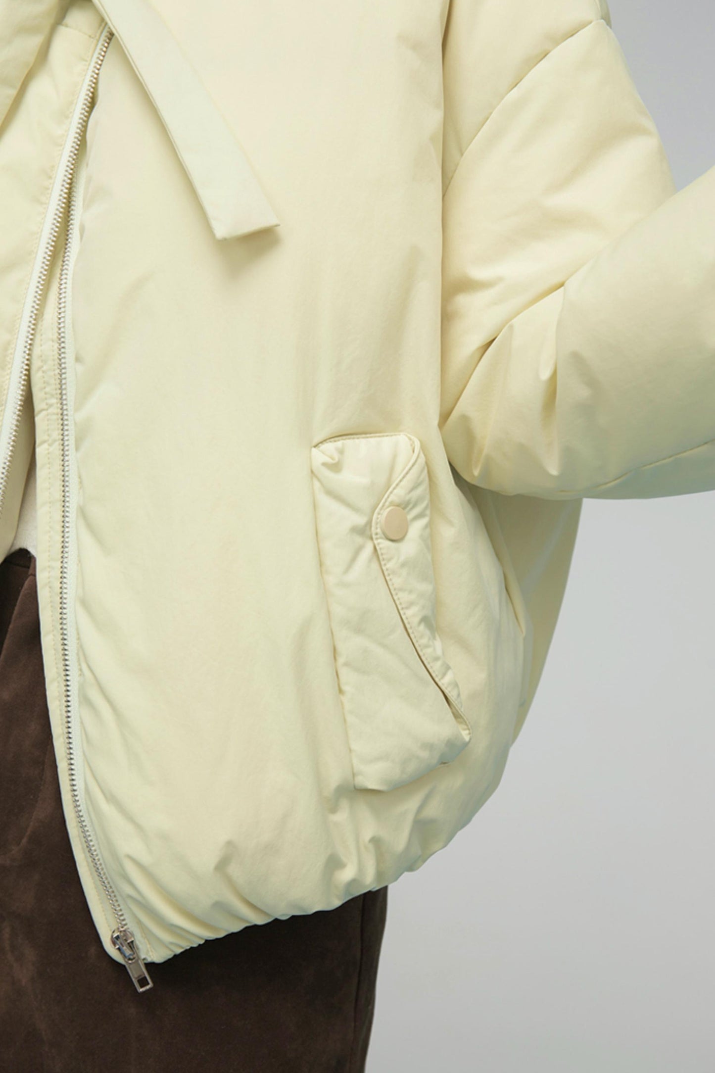 リボンショートダウンジャケット