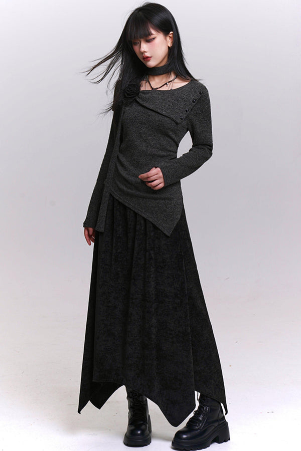 ツーピースニットスカートセットアップ　