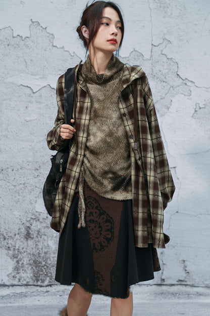 モードフードチェックトップス