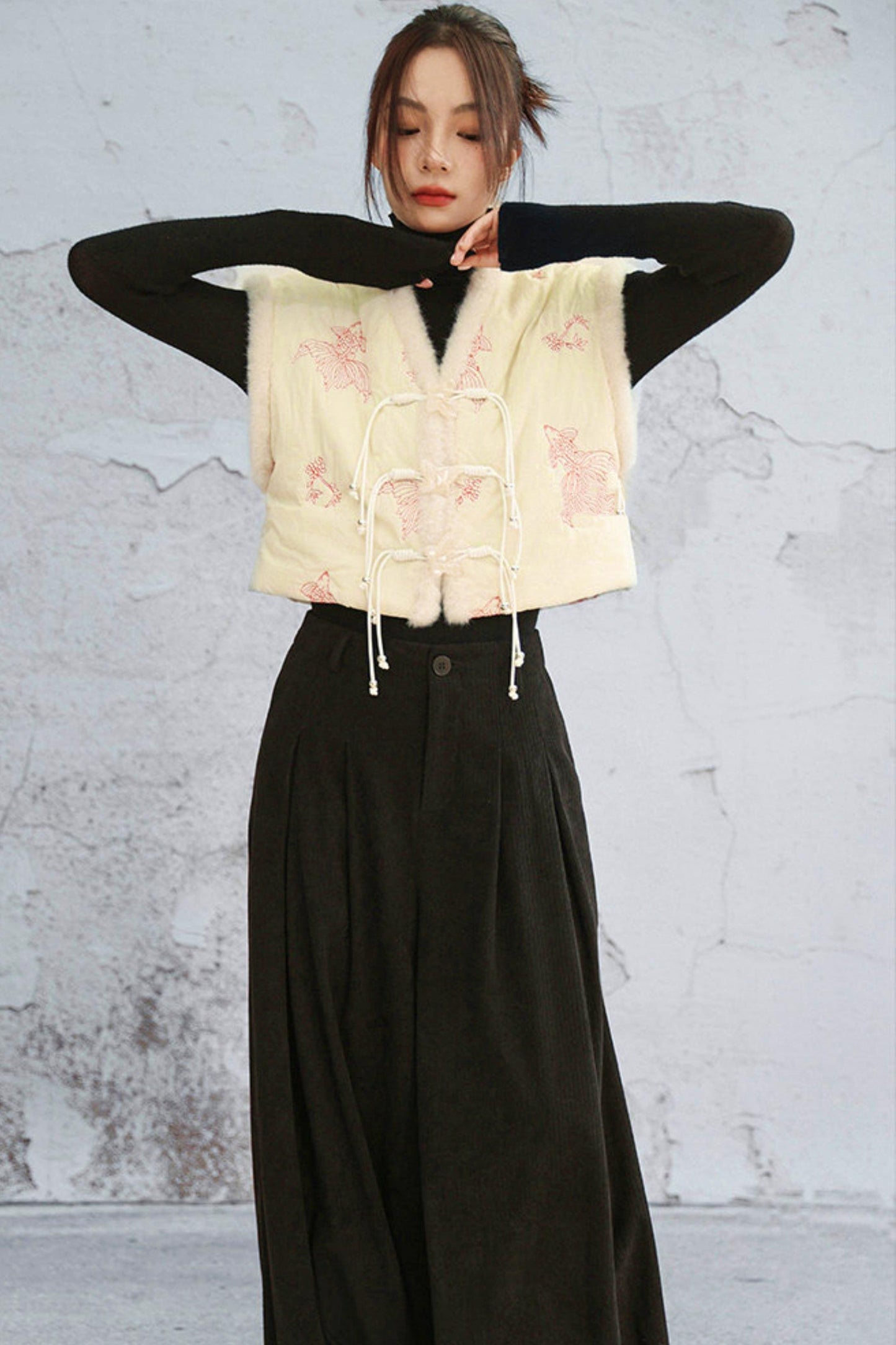 Three-dimensional corduroy pants