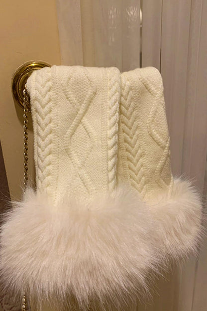 Soft twisted knit sweater + tutu skirt + sleeve knit