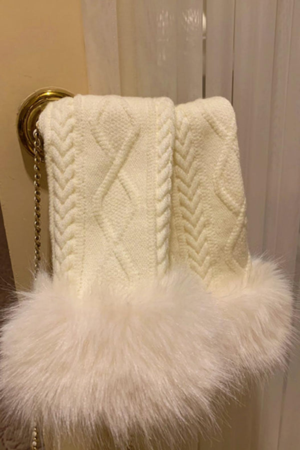 Soft twisted knit sweater + tutu skirt + sleeve knit