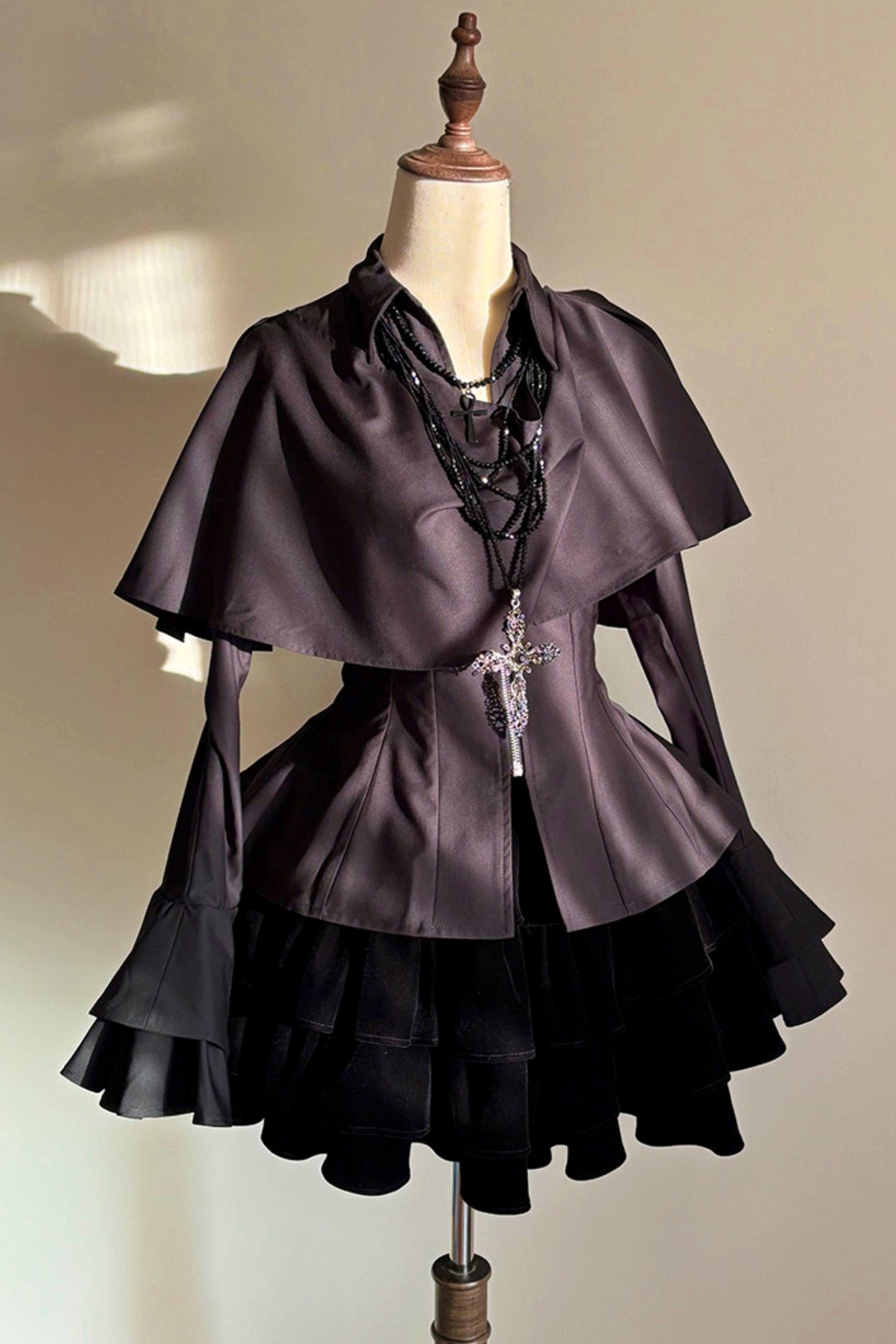 Embroidered Gothic Shawl Blouse