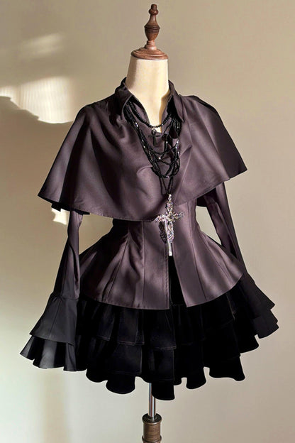 Embroidered Gothic Shawl Blouse