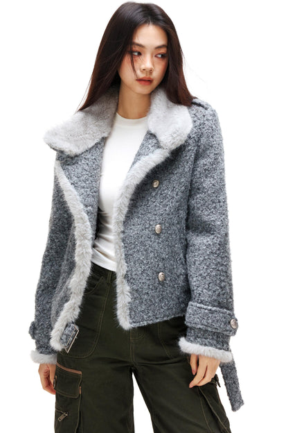 スタンドカラーモードコート