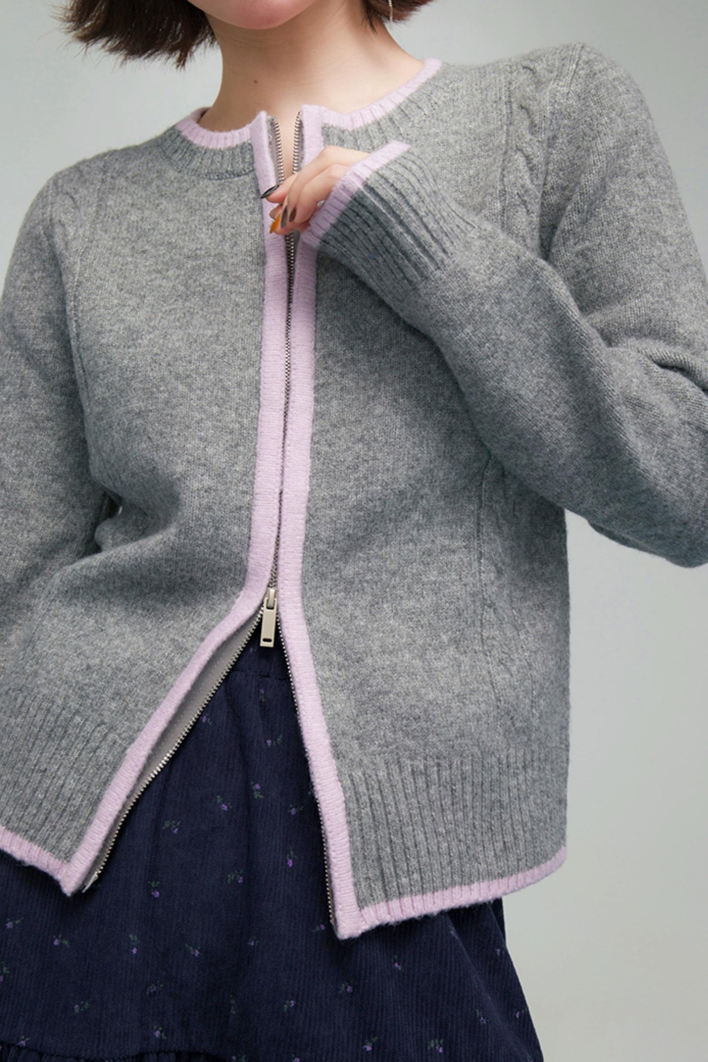 セリーングレーコントラストカーディガン