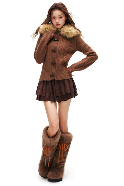 スエードラッフルドスカート