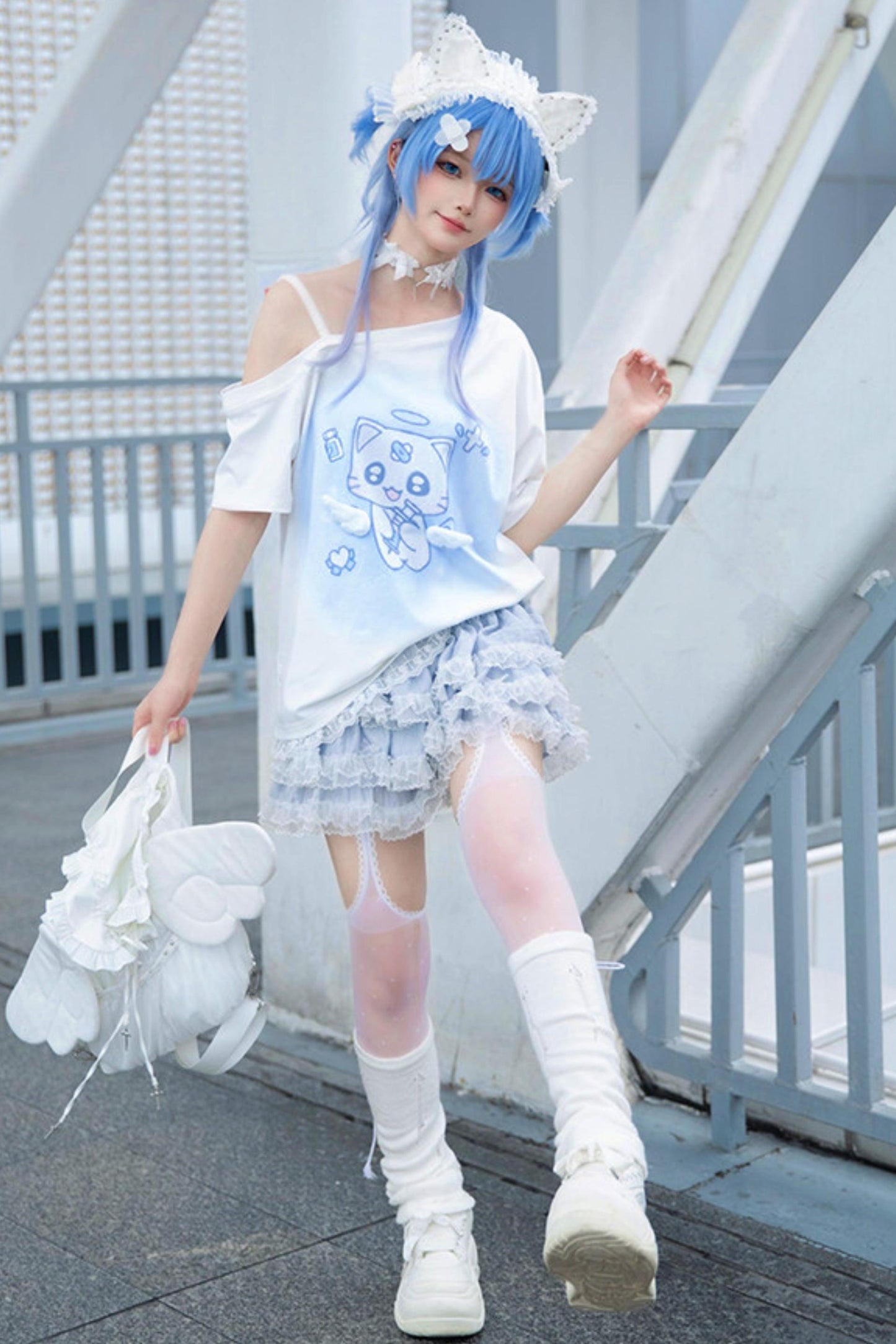 【天使界隈】エンジェルナースキャットTシャツ