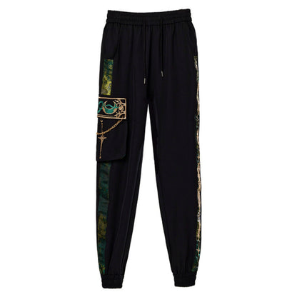 Jade Moon Dragon Embroidered Chinese Shirt + Moon Pocket Pants