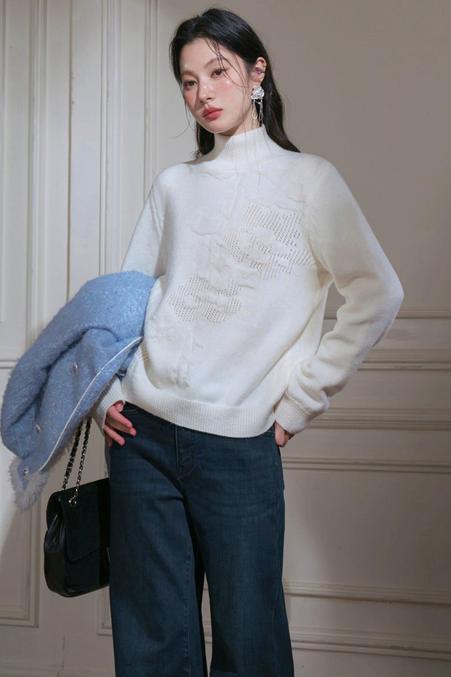 Milky White Turtleneck Top