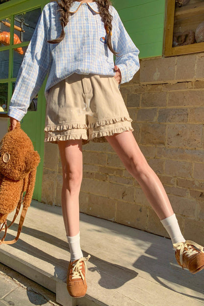 더블 레이어 프릴 반바지