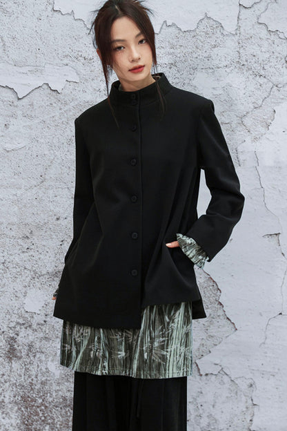 アシメトリカルパッチワークブレザー