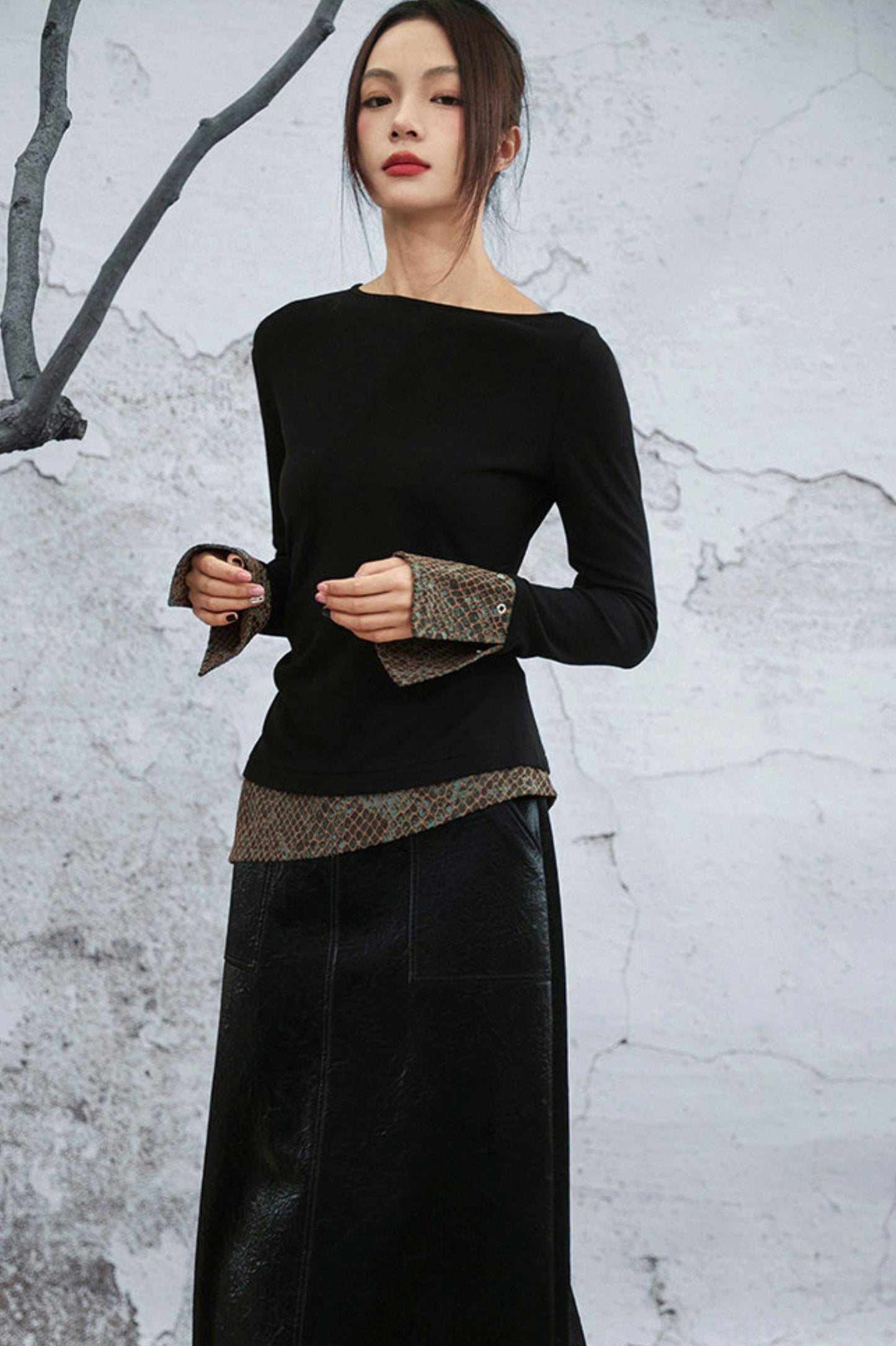 フィッシュスケールジャカードトップス