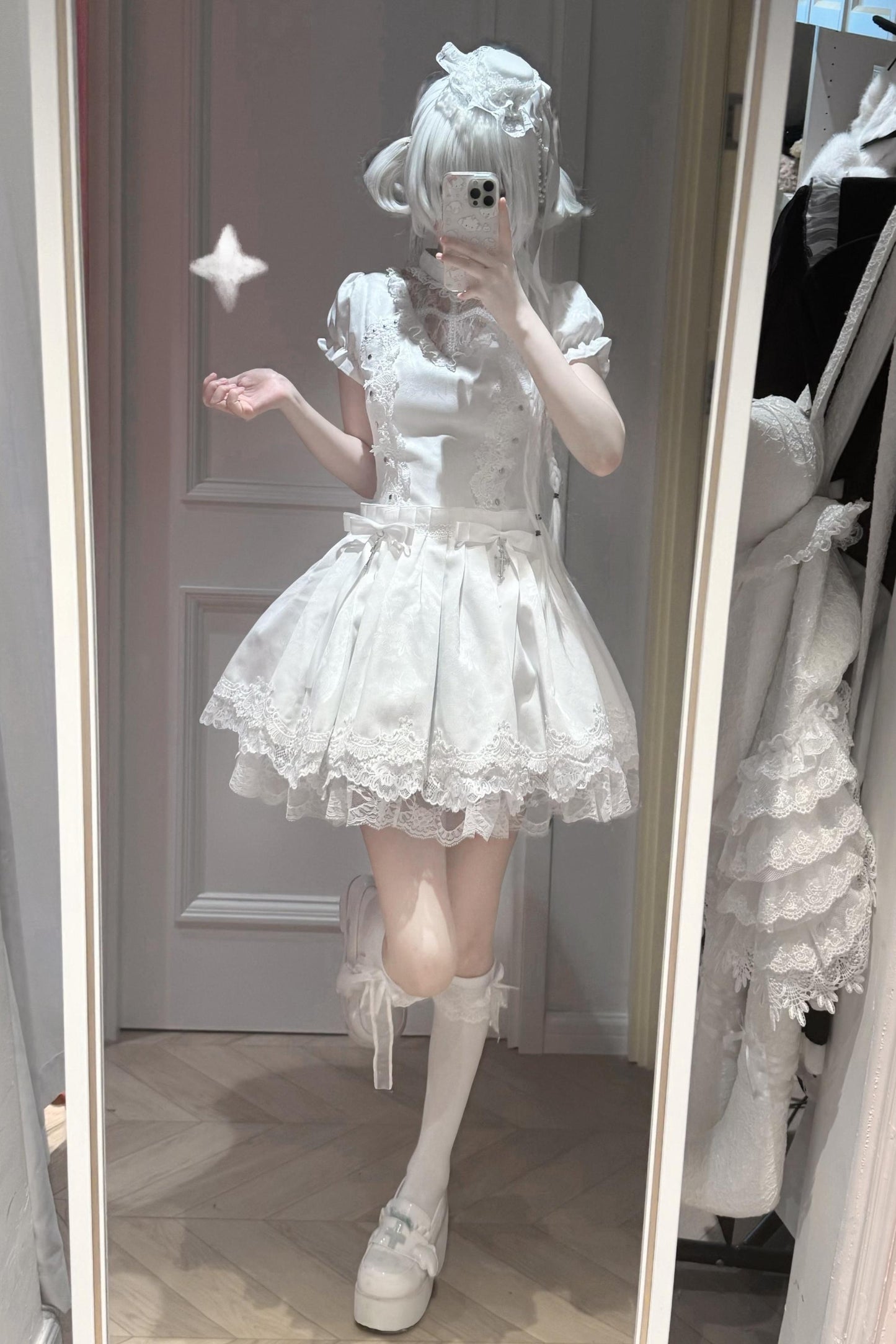 Gothic Doll Dress Adorned with Crosses