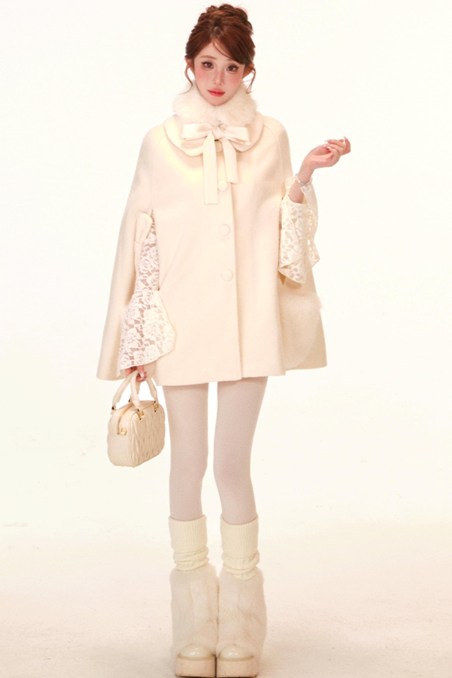 キルティッドケープコート