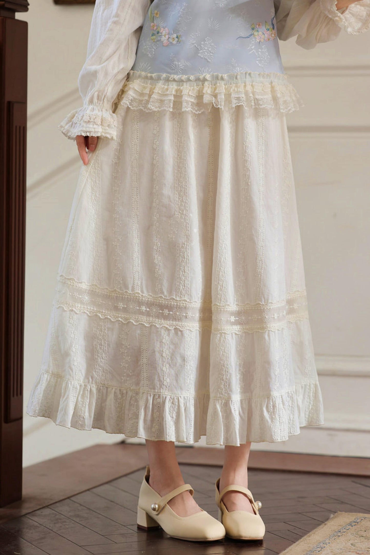 Pure Cotton High Waist Skirt