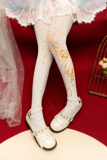 Gothische transparente Strumpfhose mit Schmetterlingsmotiv