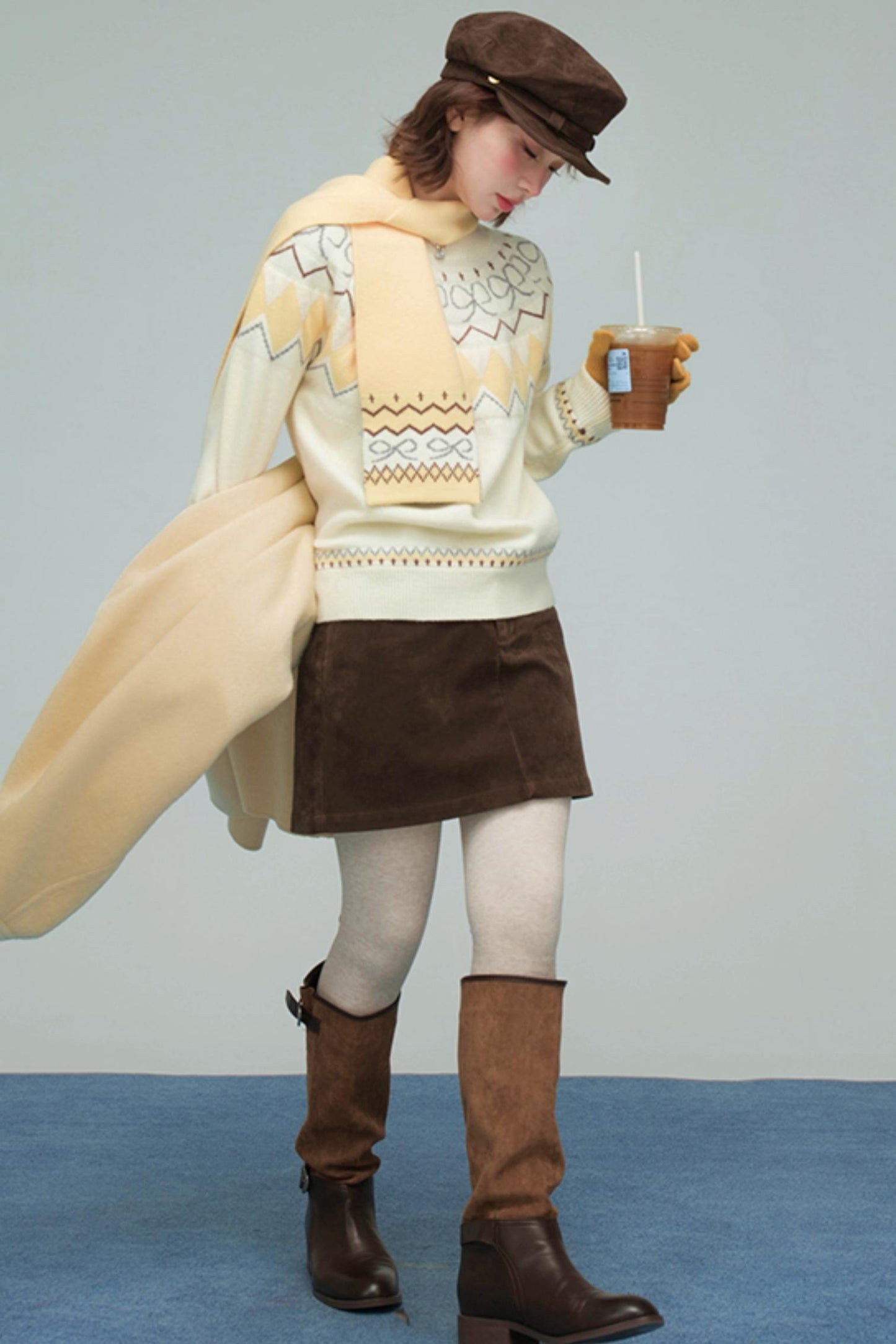 フェアアイルチーズロールセーター