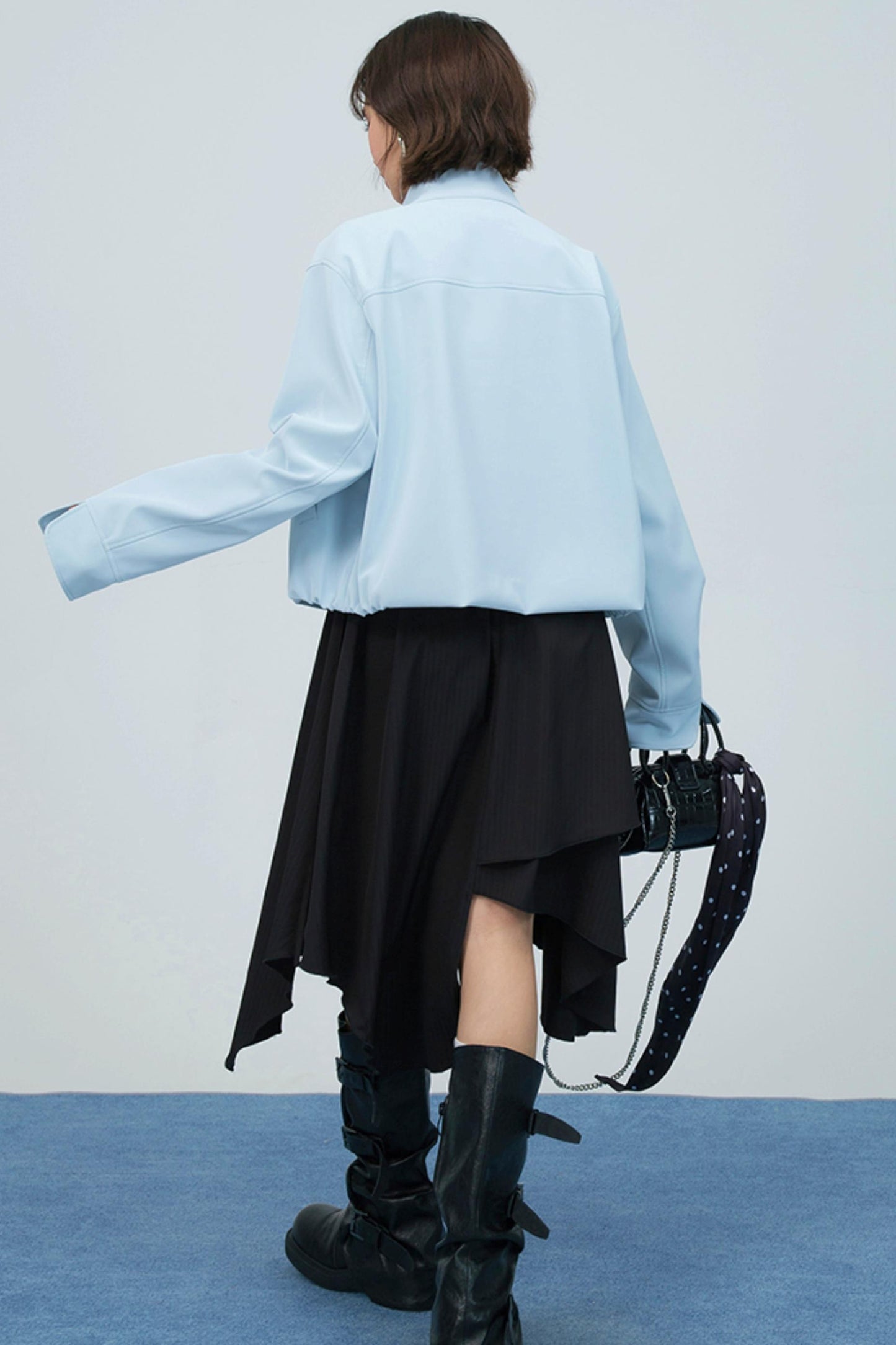 ブルーヴェルヴェットレザージャケット